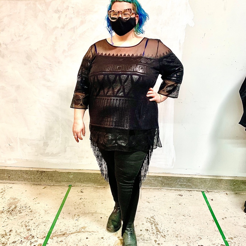 3x Adrienne Vittadini sheer tunic